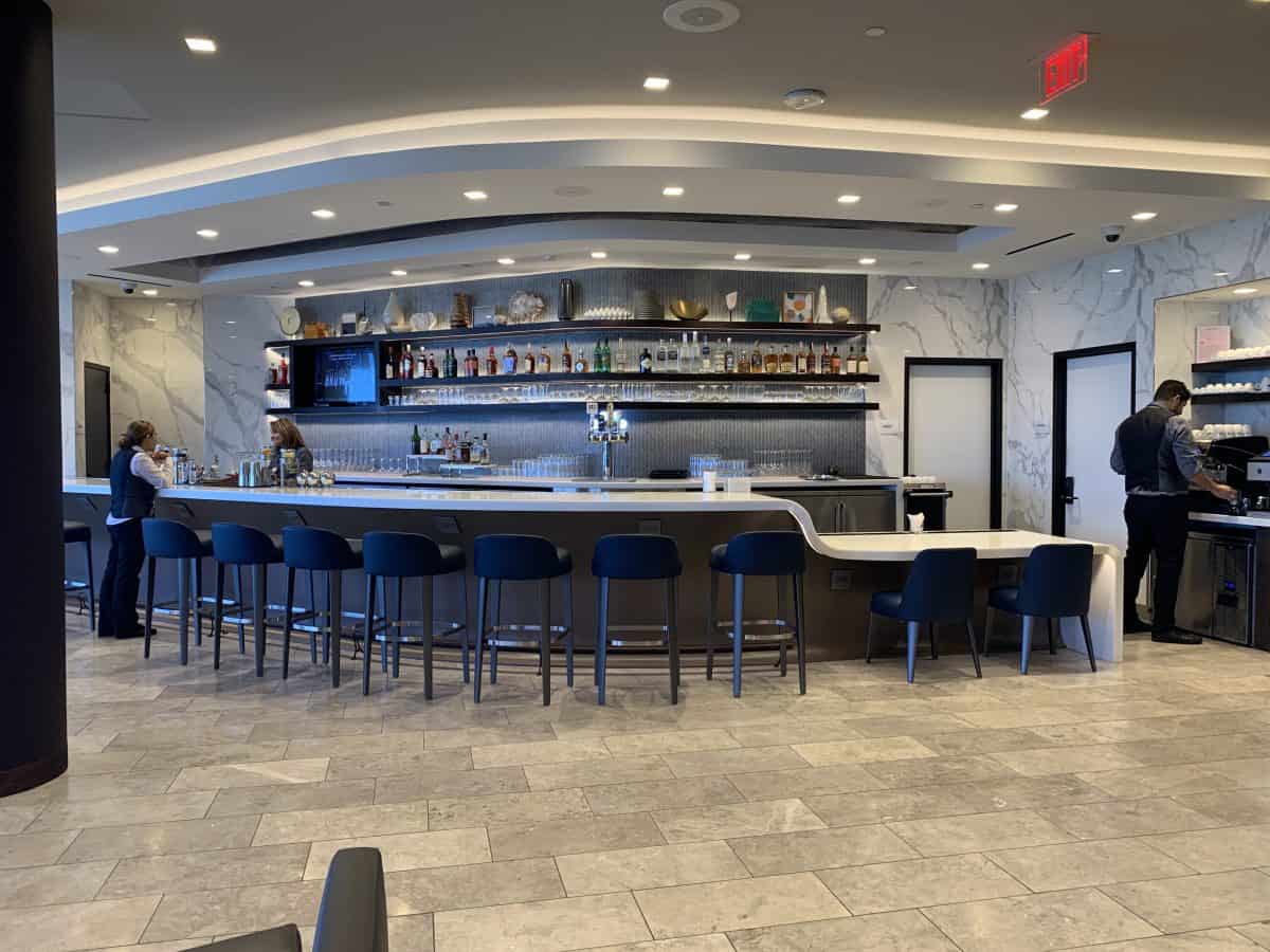 Bar in the United Polaris Lounge LAX