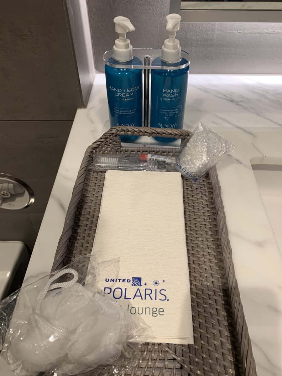 Shower suite United's Polaris Lounge LAX