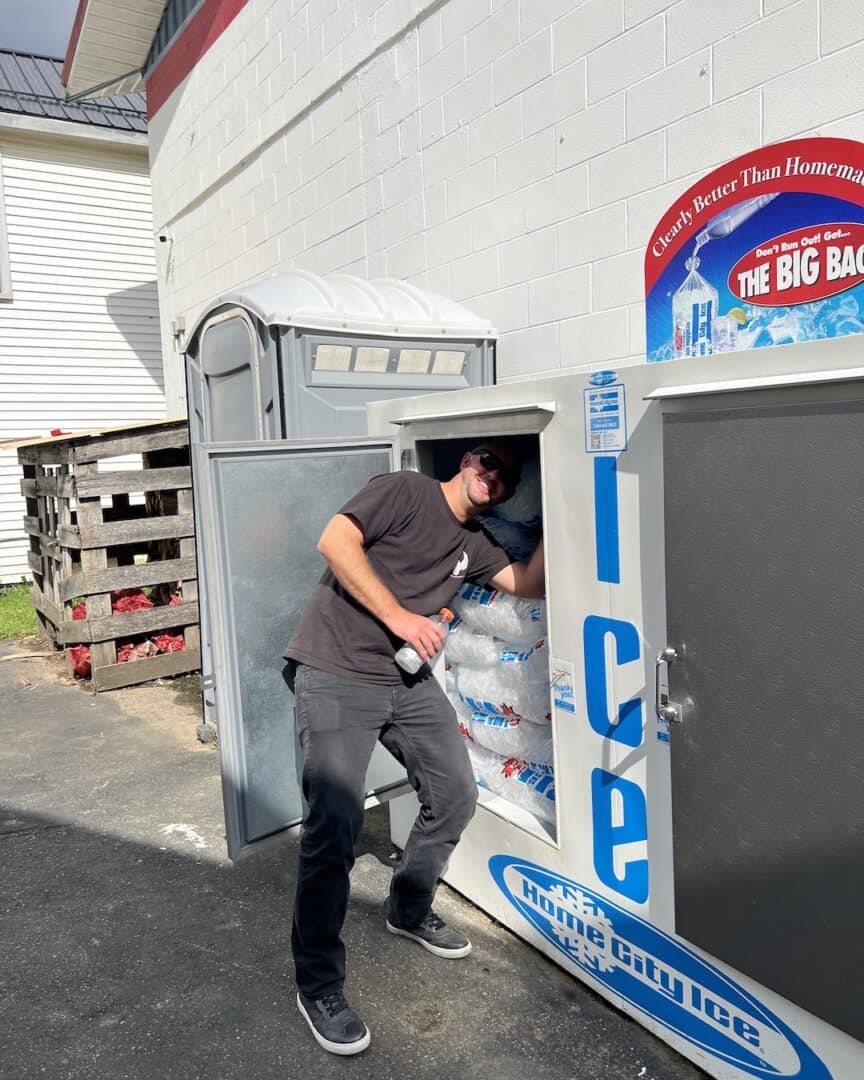 Cooling off in the ice chest