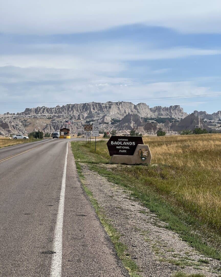 Riding a Motorcycle Through the Badlands