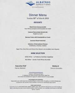 Food on Ocean Albatros